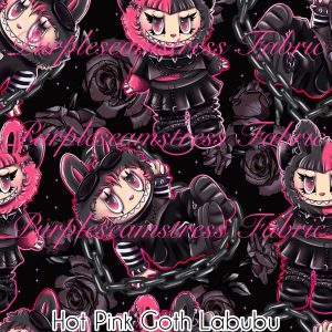 Hot Pink Goth Labubu - Fabric