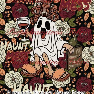 Burgundy Natural Haunt Mess - Fabric