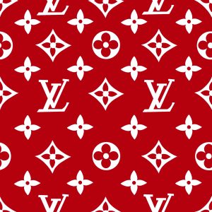 Boujee White Red LV - Fabric
