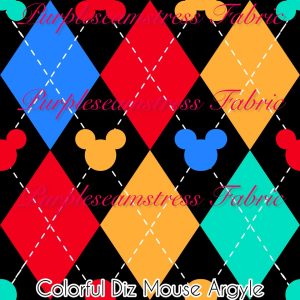 Colorful Diz Mouse Argyle - Fabric