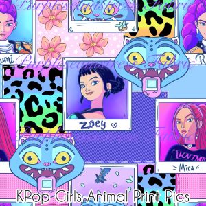 Kpop Girls Animal Print Pics - Fabric