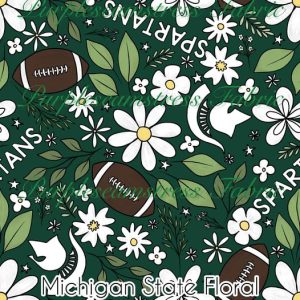 Michigan State Spartans Floral - Fabric