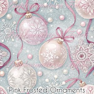 Pink Frosted Ornaments - Fabric