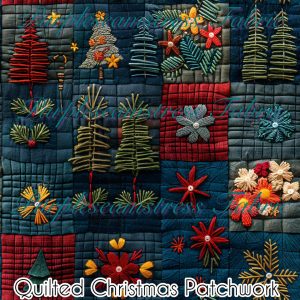 Quilted Christmas Patchwork - Fabric