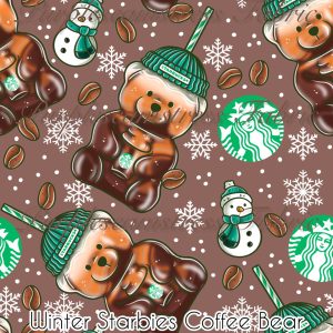Winter Starbies Coffee Bear - Fabric