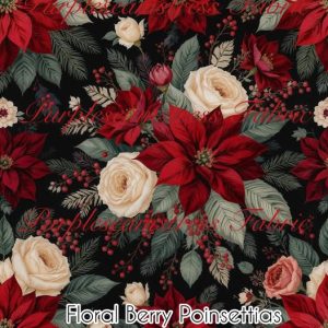 Floral Berry Poinsettia - Fabric