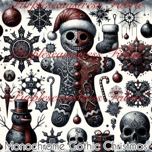 Monochrome Gothic Christmas - Fabric