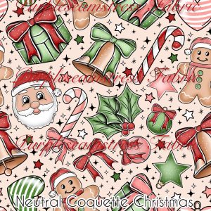 Neutral Coquette Christmas - Fabric
