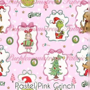 Pastel Pink Grinch - Fabric