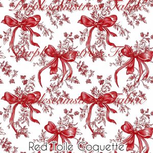 Red Toile Coquette - Fabric
