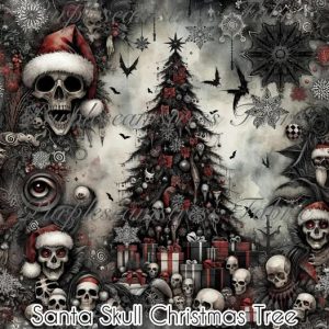 Santa Skull Christmas Tree - Fabric