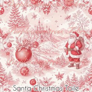 Santa Christmas Toile - Fabric