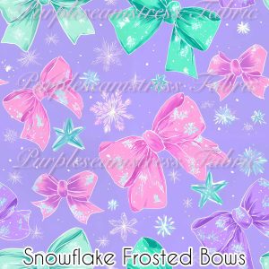 Snowflake Frosted Bows - Fabric