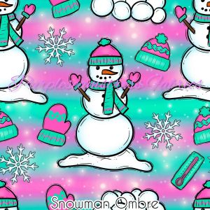 Snowman Ombre - Fabric