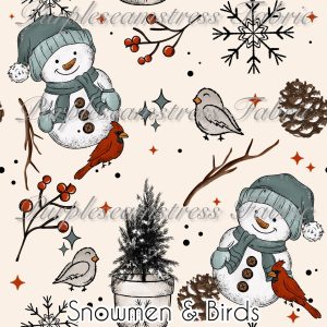 Snowmen & Birds - Fabric