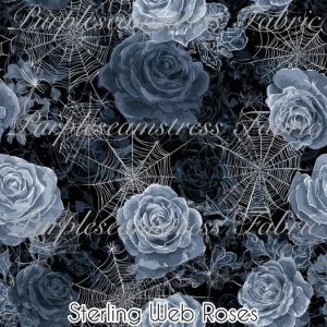 Sterling Web Roses - Fabric