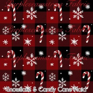 Snowflake & Candy Cane Plaid