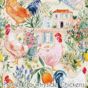 French Countryside Chickens - Fabric