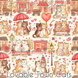 Lovable Town Cats - Fabric