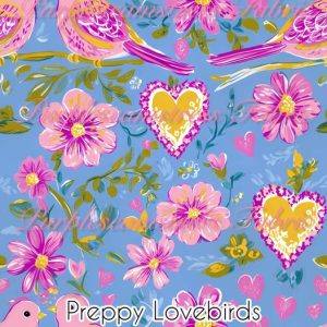 Preppy Lovebirds - Fabric