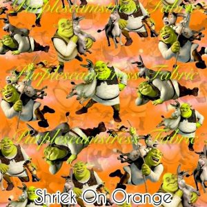Shrek on Orange - Fabric