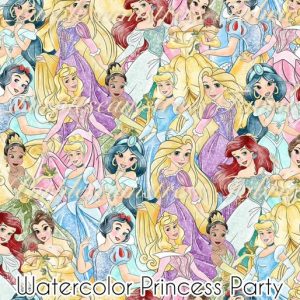 Watercolor Princess Party - Fabric
