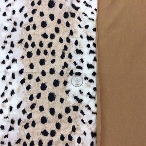 Black Leopard Spots on Cream & Taupe Cotton Lycra BUNDLE - Fabric