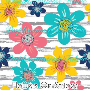 Flowers on Stripes - Fabric