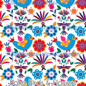 Boho Birds & Flowers - Fabric