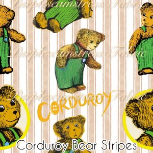 Corduroy Bear Stripes - Fabric