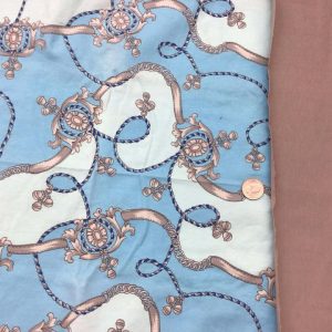 Designer Print on Blue Cotton Lycra BUNDLE - Fabric