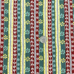 Floral Stripes Cotton Jersey - Fabric