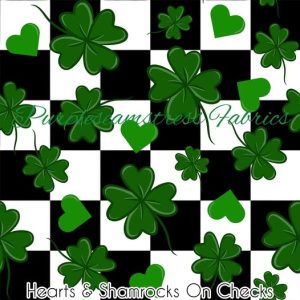 Hearts & Shamrocks on Checks - Fabric