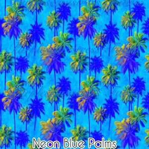 Neon Blue Palms - Fabric