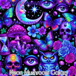 Neon Mushroom Galaxy - Fabric