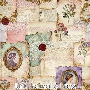 Junk Journal & Lace - Fabric