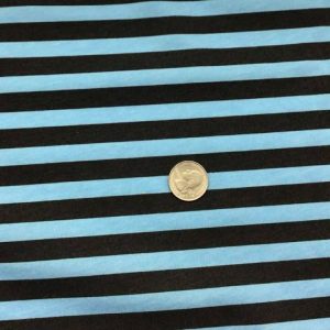 Light Blue/Black Stripes Cotton Jersey
