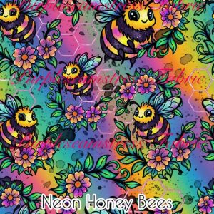 Neon Honey Bees - Fabric