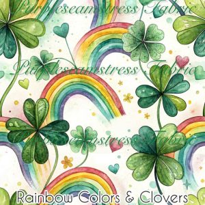 Rainbow Colors & Clovers - Fabric