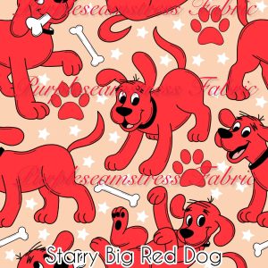 Starry Big Red Dog - Fabric