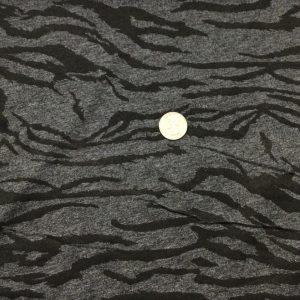 Black Zebra on Grey Cotton Jersey - Fabric