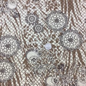 Brown Medallions on Animal Print Cotton Jersey - Fabric