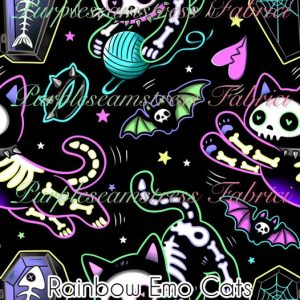 Rainbow Emo Cats - Fabric
