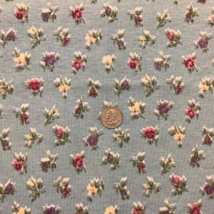 Tiny Sweet Flowers on Light Blue Baby Rib - Fabric