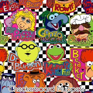 Checkerboard Muppets - Fabric