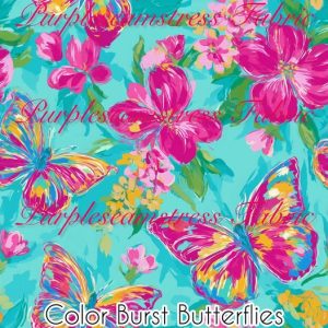 Color Burst Butterflies - Fabric