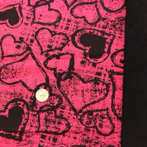 Distressed Hearts on Hot Pink BUNDLE - Fabric