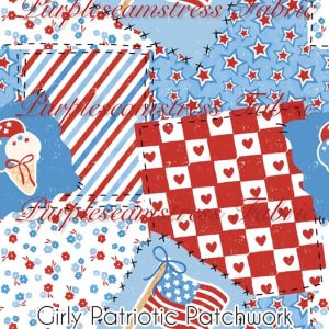 Girly Patriotic Patchwork - Fabric