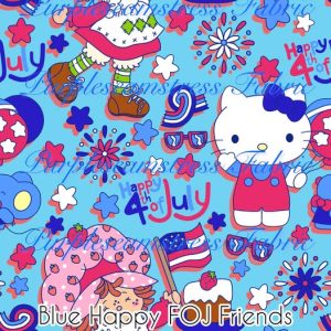 Blue Happy FOJ Friends - Fabric