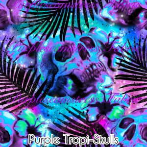 Purple Tropi-Skulls - Fabric